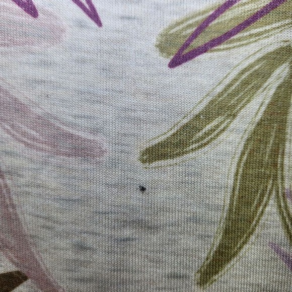 Democracy Top Womens 1X Tropical Palm Leaf 3/4 Sleeve Knit Twist Front Plus Size - Picture 10 of 10